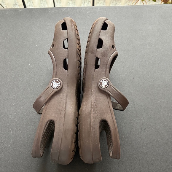 CROCS Women's Brown Mary Jane Slingback Double Strap Clog Size 9 - Picture 4 of 6